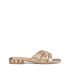 Sandalia de Mujer plana con pedrería. Oro